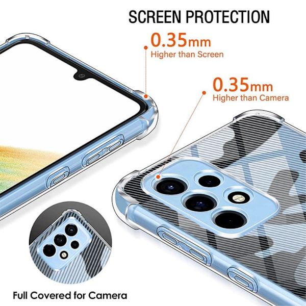 RZANTS halvgenomskinligt fodral med coolt tryck och hörnskydd för Samsung Galaxy A33 5G Transparent