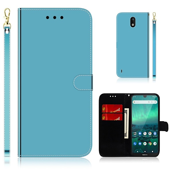 Mirror Nokia 1.3 flip-etui - Blå Blue