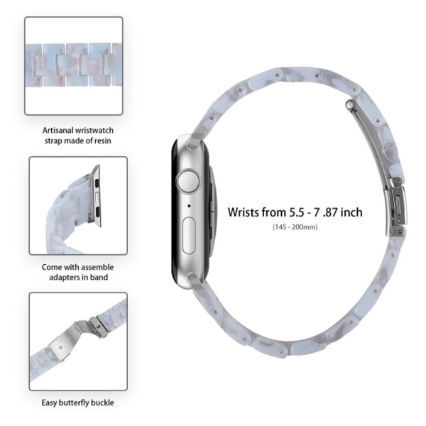 Apple Watch SE 2022 (44mm) urrem med 3 perler i resin med klart Blue
