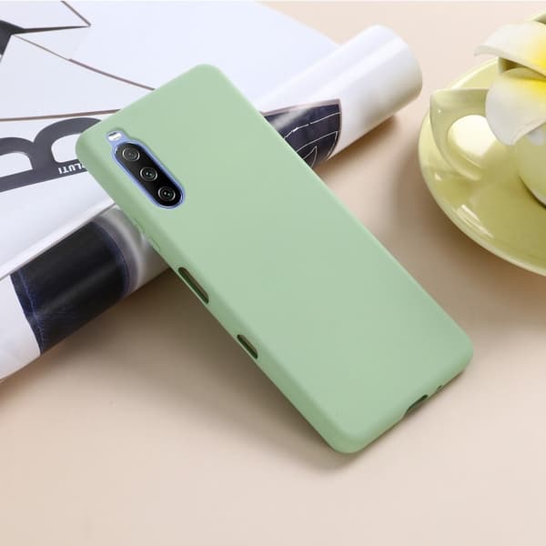 Matt Sony Xperia 10 III skal av flytande silikon - Grön Grön