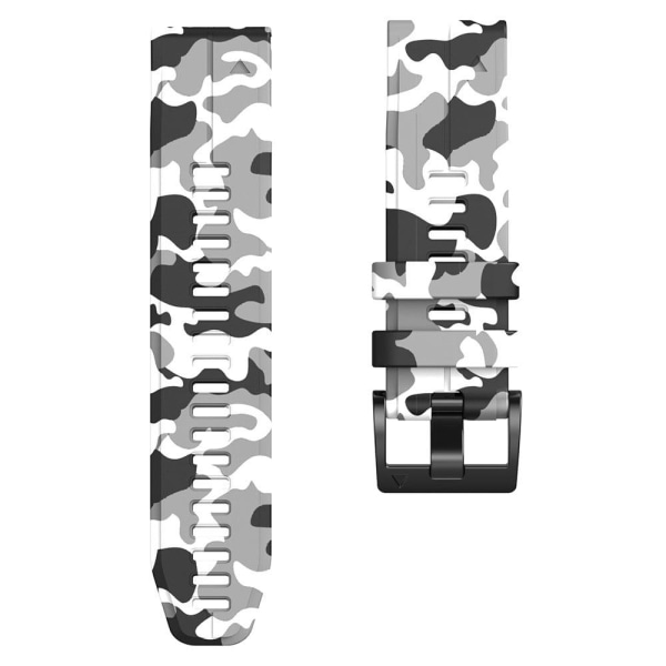 26mm Camouflage-kuvioinen silikoninen kellohihna Garmin-kelloon - Naamiointi Valkoinen White