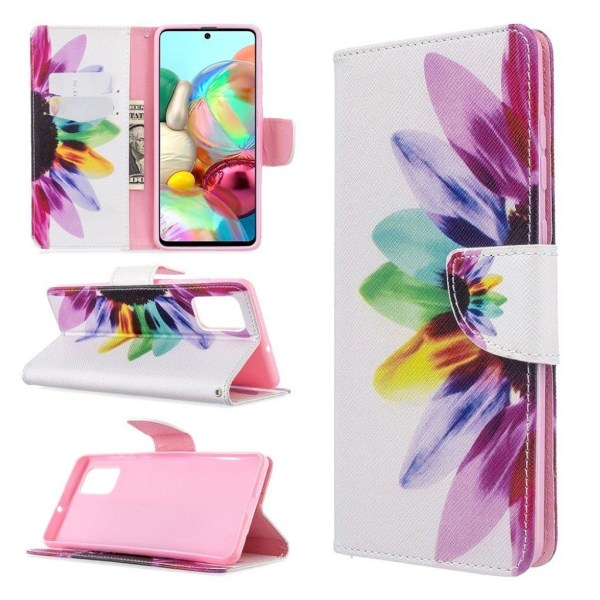 Wonderland Samsung Galaxy A71 flip kuoret - Värikäs Terälehti Multicolor