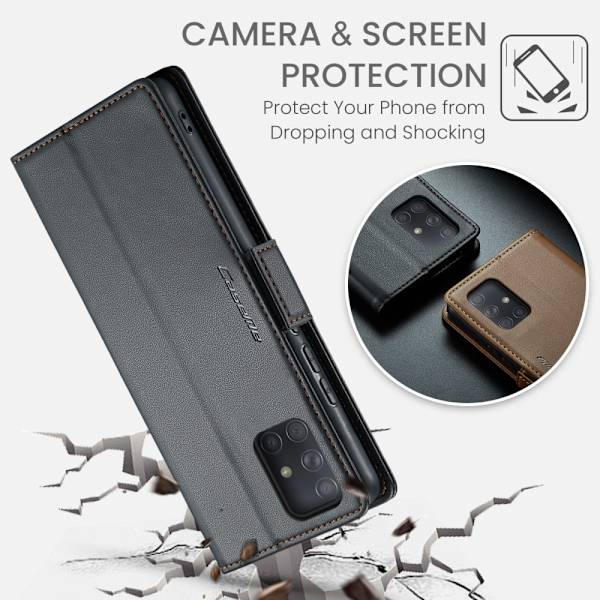 CaseMe Samsung Galaxy A71 Smooth Etui - Sort Black