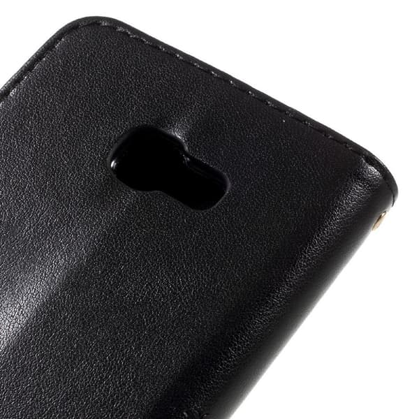 Samsung Galaxy A5 (2017) etui av lær m. inngravert mønster - Svart Black