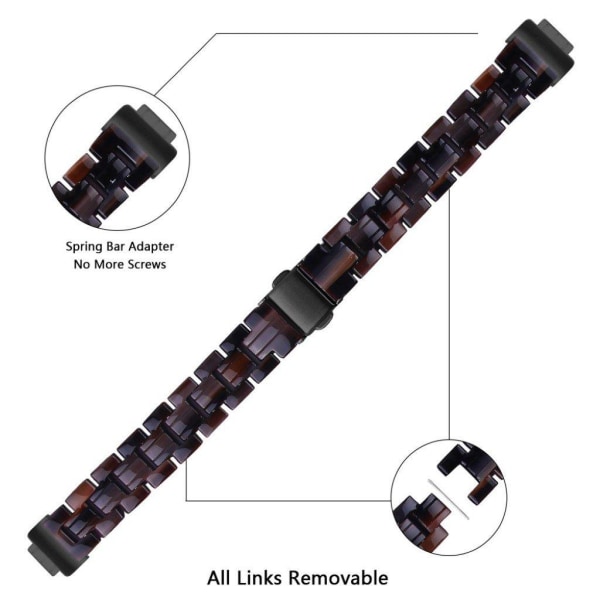 Fitbit Inspire / Inspire HR resin pattern watch band - Chocolate Brun