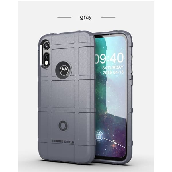 Rugged Shield Motorola Moto E (2020) kotelot - Harmaa Silver grey