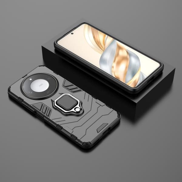 Hybrid Honor X60 cover med støttefod og bilmontering - Sort Black