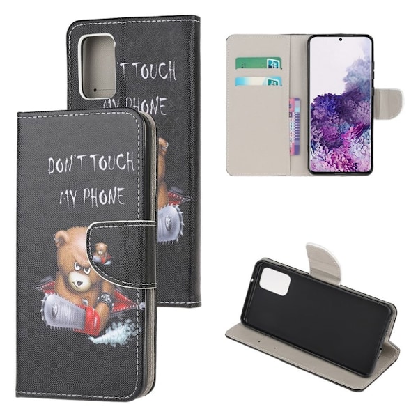 Wonderland Samsung Galaxy S20 Plus flip kuoret - Ruskea Karhu Multicolor