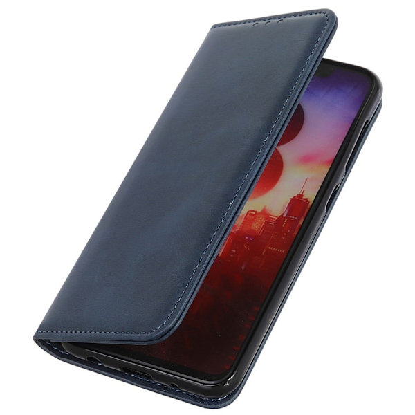 Äkta läder Samsung Galaxy A03 Core fodral - Blå Blå