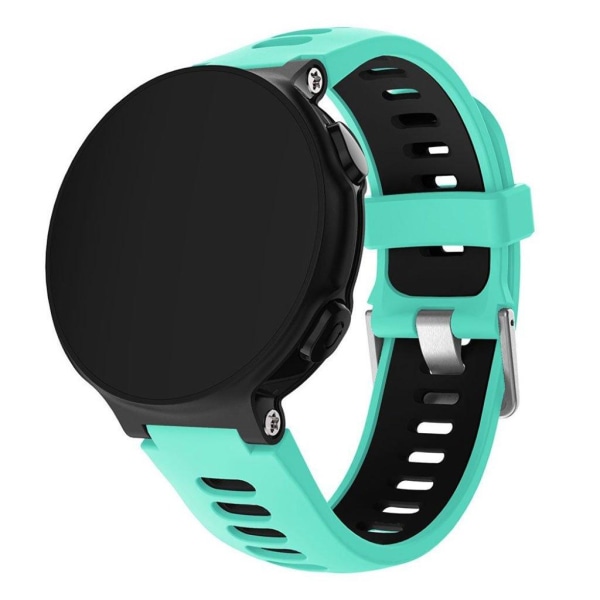 Garmin Forerunner 220 / 230 / 235 / 620 / 630 / F735 XT two-tone silicone watch band - Cyan / Black Green