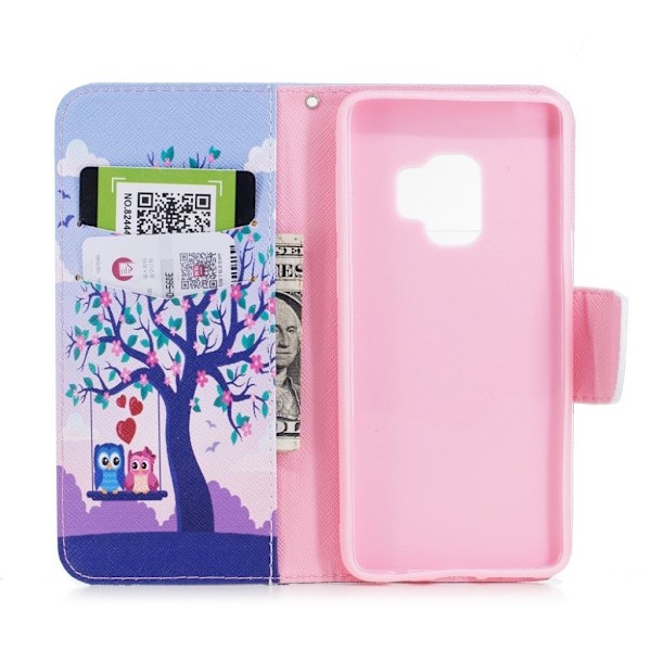 Samsung Galaxy S9 Printet Mønster PU læder flip etui - ugler Multicolor