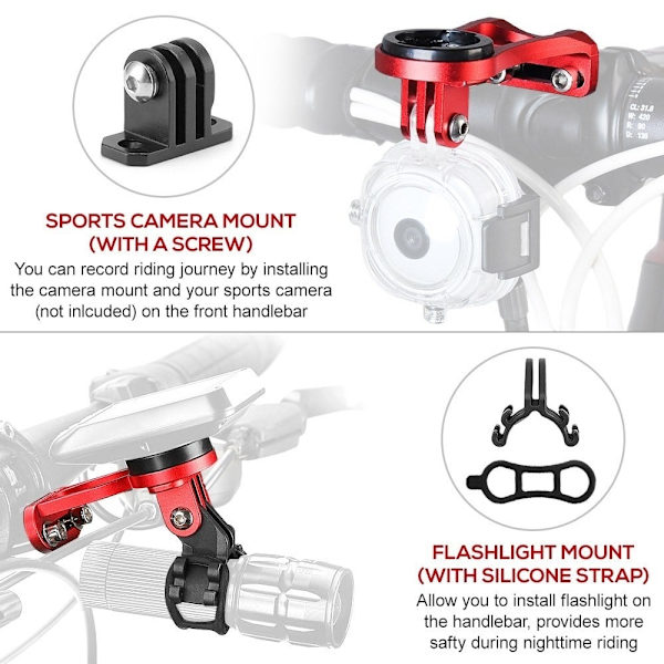 Bryton Rider 430 / 320 monitoimikamera / taskulamppukiinnike - Punainen Red