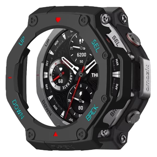 Huami Amazfit T-Rex 3 Watch Case Drop-Proof Hard PC Cover - Sort / Rød / Blå Blue