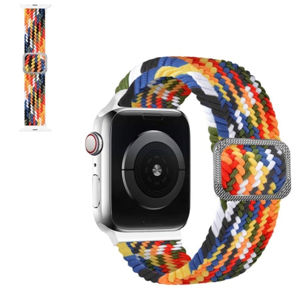 Apple Watch 42mm - 44mm nylonflettet urrem - Regnbuefarve Multicolor