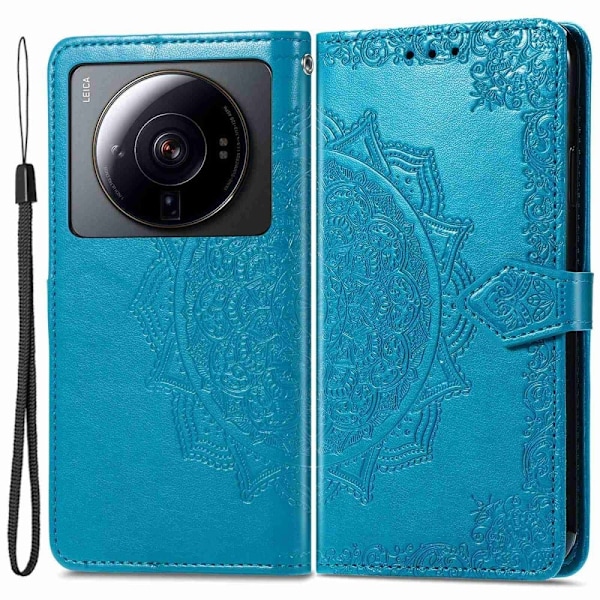 Mandala läder Xiaomi 12S Ultra fodral - Blå Blå