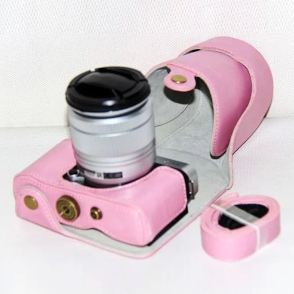 Fuji XM1/XA2/XA1 kameraetui i læder - Lyserød Pink