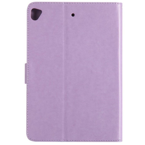 iPad Mini (2019) blomster mønster læder etui - Lilla Purple