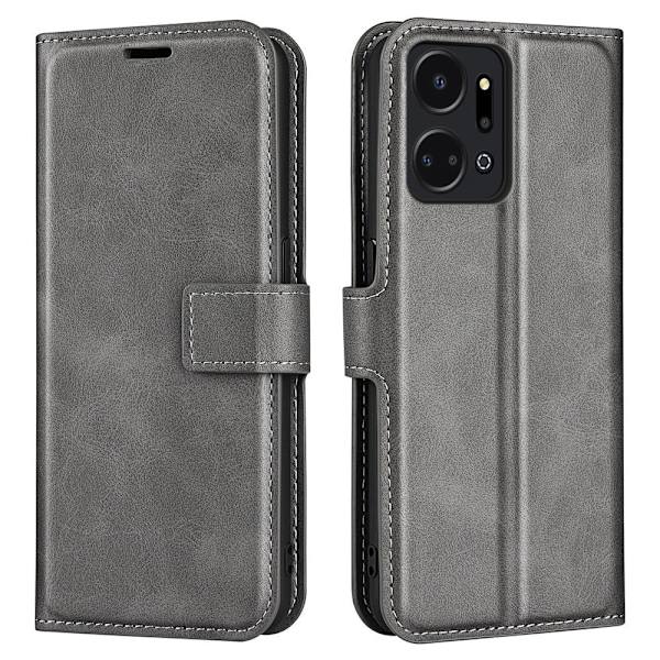 Læretui med Lommebok til Honor X7a - Grå Silver grey