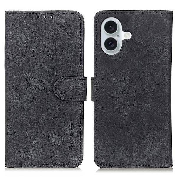 KHAZNEH iPhone 16 flip etui - Sort Black
