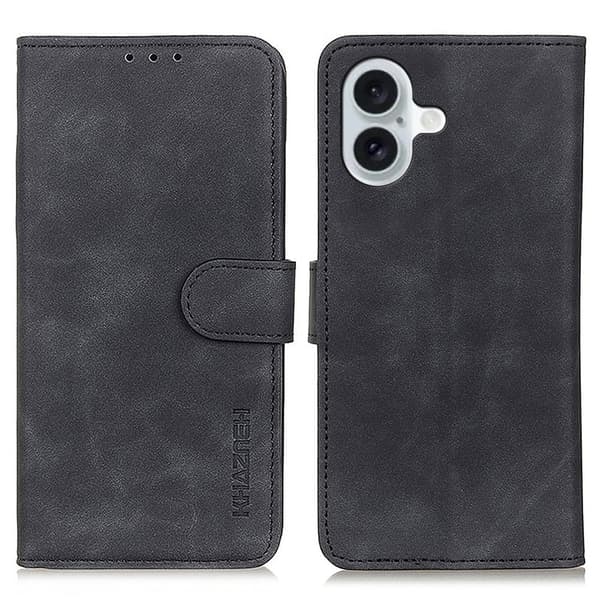 KHAZNEH läder iPhone 16 fodral - Svart Svart