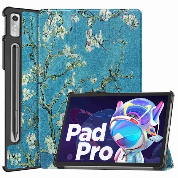 Lenovo Pad Pro 2022 kolmiosainen nahkakotelo - Aprikoosin Kukka Green
