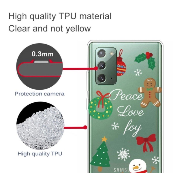 Juletaske til Samsung Galaxy Note 20 - Træ Og Snemand Multicolor