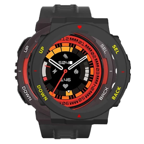 Huami Amazfit Active Edge A2212 bump resistant Frame Half Cover Smart Watch Bumper Case - Black / Red / Yellow Svart