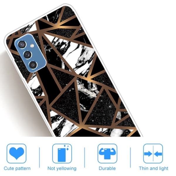 Marble Samsung Galaxy M52 5G Suojakotelo - Black Tile Fragments Multicolor