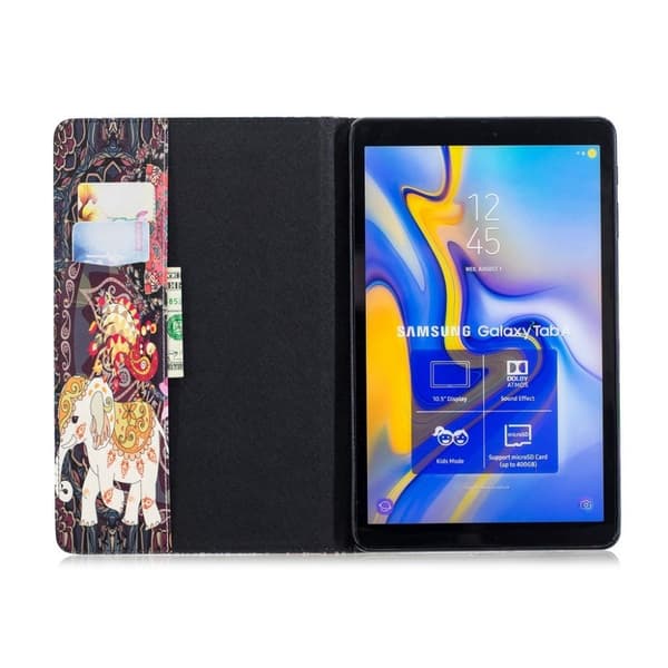 Samsung Galaxy Tab A 10.5 mönstrat flipfodral i läder - Stamelefant multifärg
