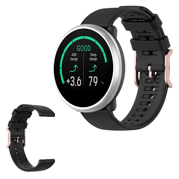 Polar Ignite silikoninen kellonauha - Musta Black