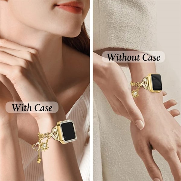 Apple Watch SE 2022 (40mm) strassikoristeinen kellonhihna - Kulta Gold