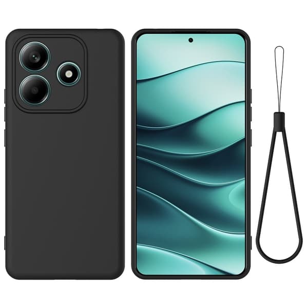 Matt flytende silikondeksel for Xiaomi Redmi Note 14 5G - Svart Black