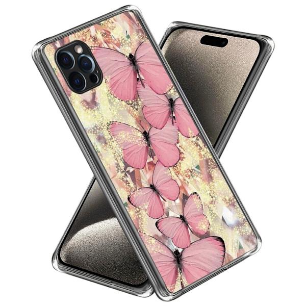 Deco iPhone 15 Pro Max deksel - Rosa Sommerfugler Pink