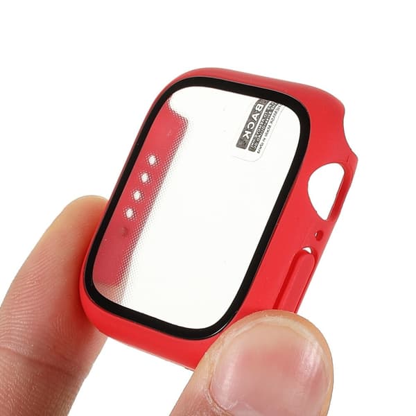 Apple Watch (41mm) matte cover with tempered glass - Red Röd