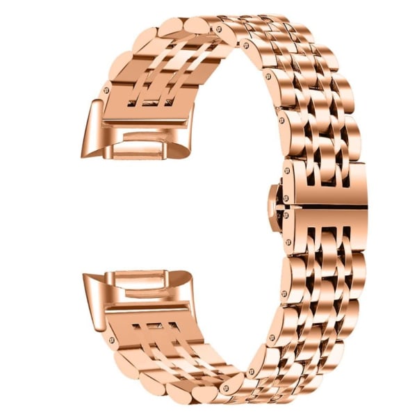 Fitbit Charge 5 7 bead stainless steel watch strap - Rose Gold Rosa