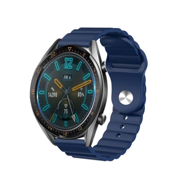 Silicone watch band for Huawei and Amazfit - Dark Blue Blå