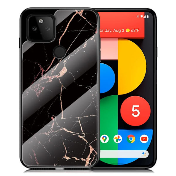 Fantasy Marble Google Pixel 5a kotelot - [Patteri/Color] Black