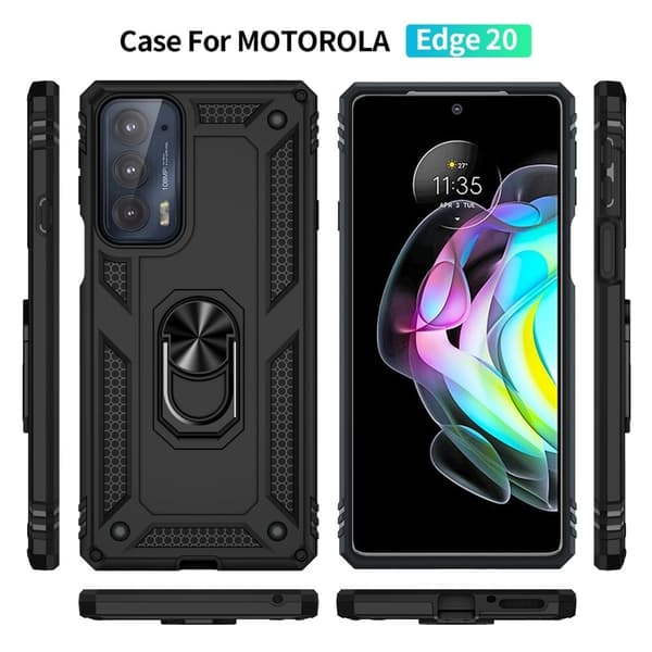 Ringbeskyttelsesetui til Motorola Edge 20 - Sort Black