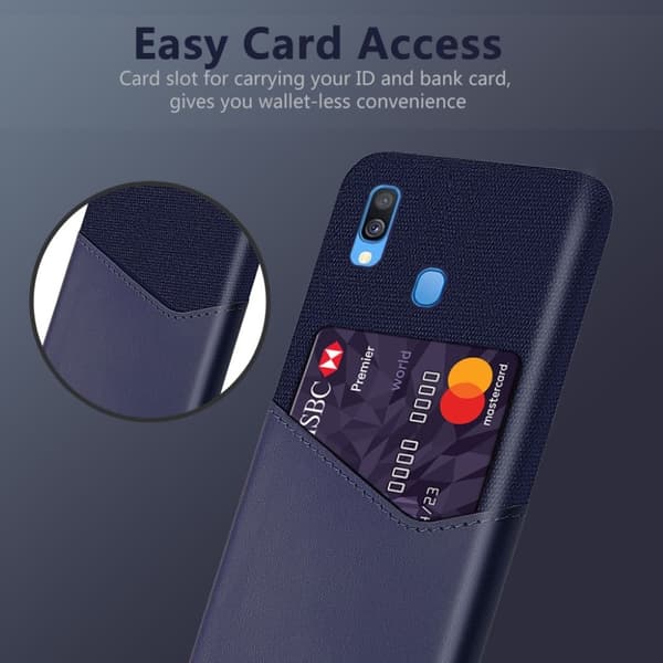 Bofink Samsung Galaxy A40 Card Kuoret - Sininen Blue