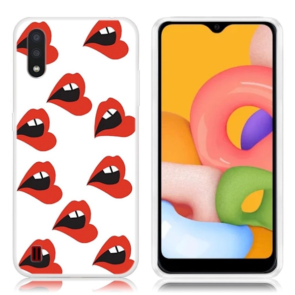 Deco Samsung Galaxy A01 kuoret - Huulet Red