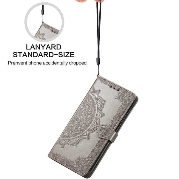 Mandala Samsung Galaxy A32 etui i lær - Grå Silver grey