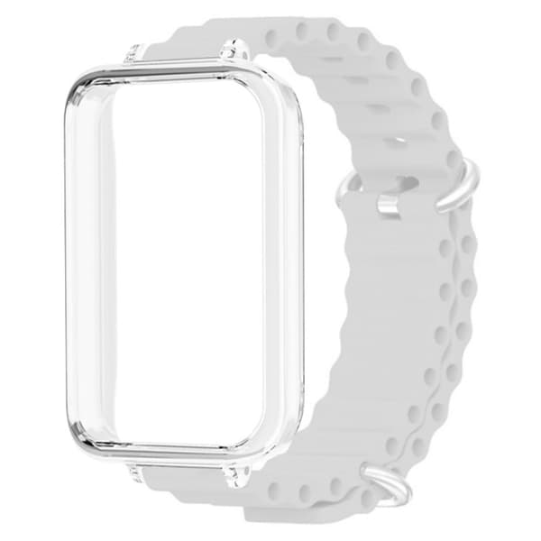 Honor band 9 Watch band Ocean Silicone Strap with Transparent Case - White Vit