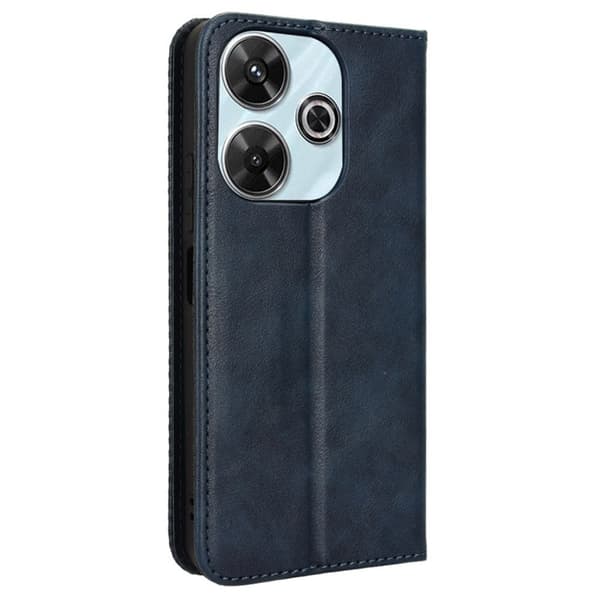 Bofink Vintage läder Xiaomi Redmi Note 13 4G / 5G / Xiaomi Poco M6 fodral - Blå Blå