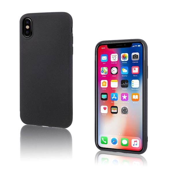 iPhone X mat, ultratyndt, blødt TPU etui - Sort Black