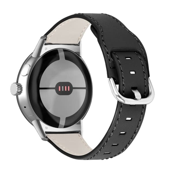 Google Pixel Watch Cowhide ekte lærrem - Svart Black