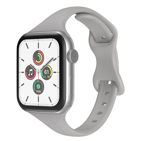 Apple Watch (45 mm) enkel urrem i silikone - Overskyet Grå Silver grey