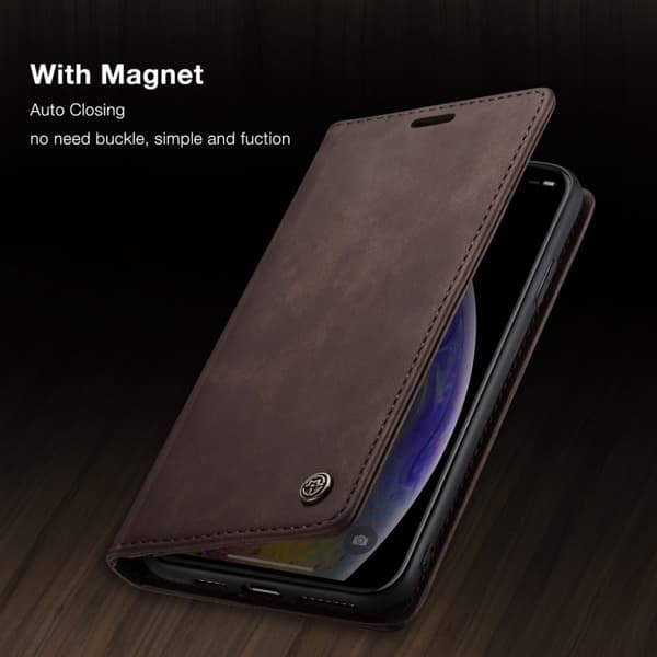 CASEME iPhone Xs Max flip etui i læder - Kaffe Brown