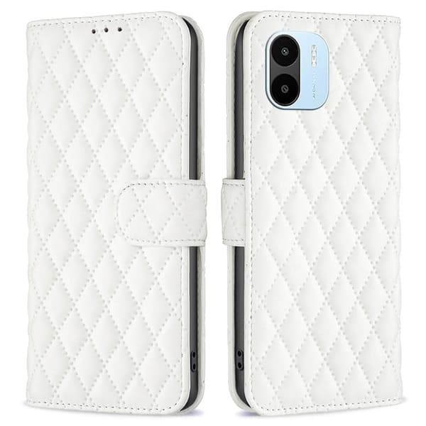 Matt Xiaomi Redmi A1 fodral med rombmönster - Vit Vit