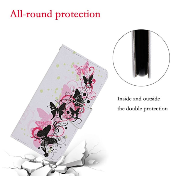 Wonderland iPhone 12 Mini flip kuoret - Perhoset Multicolor