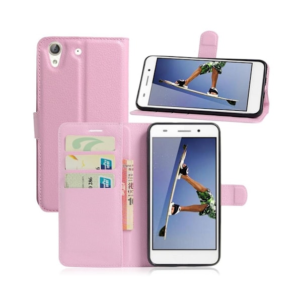 Stauning læder-etui til Huawei Y6 II - Pink Pink